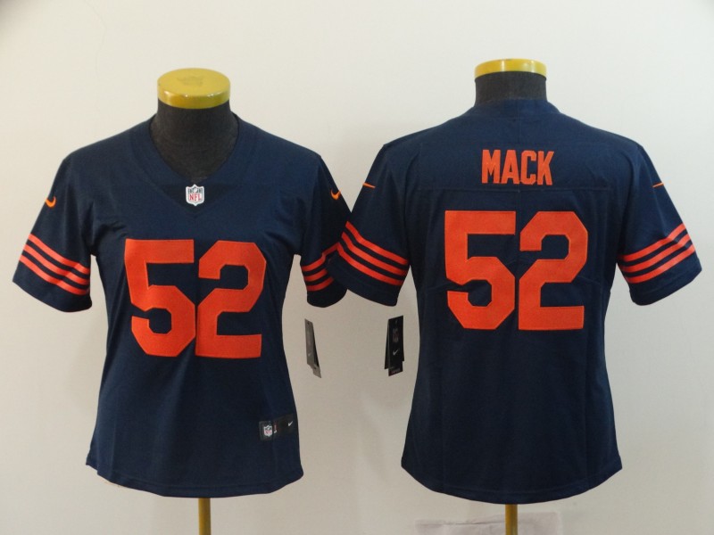 Women's Chicago Bears #52 Khalil Mack Navy Vapor Untouchable Limited Stitched NFL Jersey